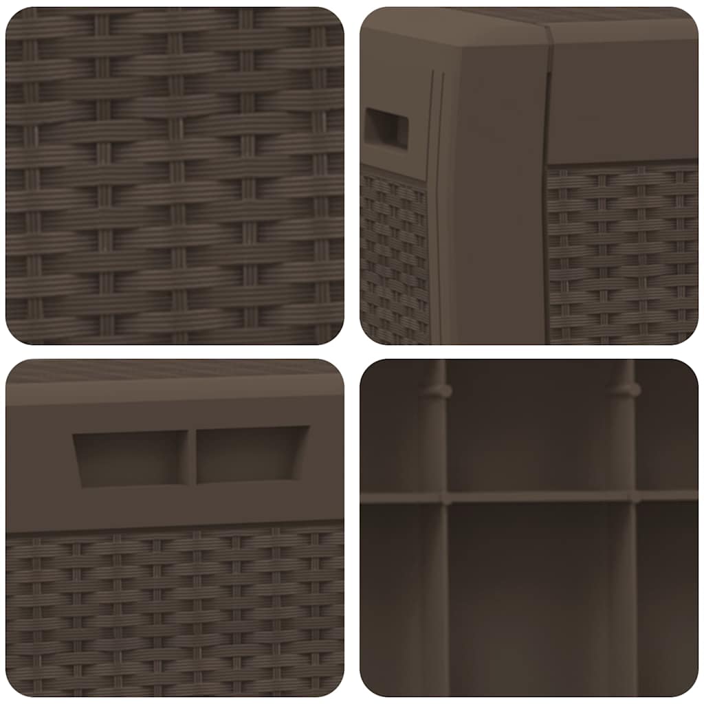 Garden Storage Box Brown 119x48x60 cm PP